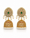 Traditional Artificial Jhumka Earrings with Pearl Drops for Women