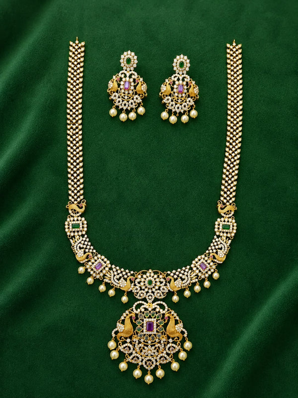 Premium Designer Long Necklace Set with Matching Earrings for Women