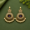 Traditional Gold Tone Chandbali Earrings for Women | CZ Stone & Pearl Drop Ethnic Earrings