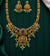 Premium Antique Gold Lakshmi Temple Necklace Set for Women | Traditional South Indian Choker Necklace with Matching Jhumka Earrings