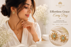 Traditional Designer Pearl Stud Earrings with Green Stone for Women