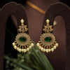 Traditional Gold Tone Chandbali Earrings for Women | CZ Stone & Pearl Drop Ethnic Earrings