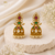 Traditional Designer Stone Jhumka Earrings with Pearl Drops for Women