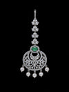 Premium American Diamond Maang Tikka for Women | Silver Plated CZ Stone Bridal Matha Patti Tikka with Pearl Drops