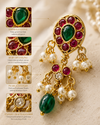 Traditional Artificial Stone & Pearl Drop Earrings for Women