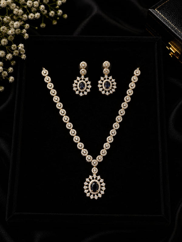 Premium Gold Plated Pendant Necklace with Matching Earrings | Party & Wedding Jewellery
