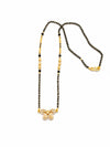 Premium Crystal Pendant Mangalsutra for Women | Gold-Tone Black Bead Chain
