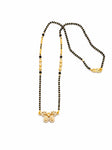 Premium Crystal Pendant Mangalsutra for Women | Gold-Tone Black Bead Chain