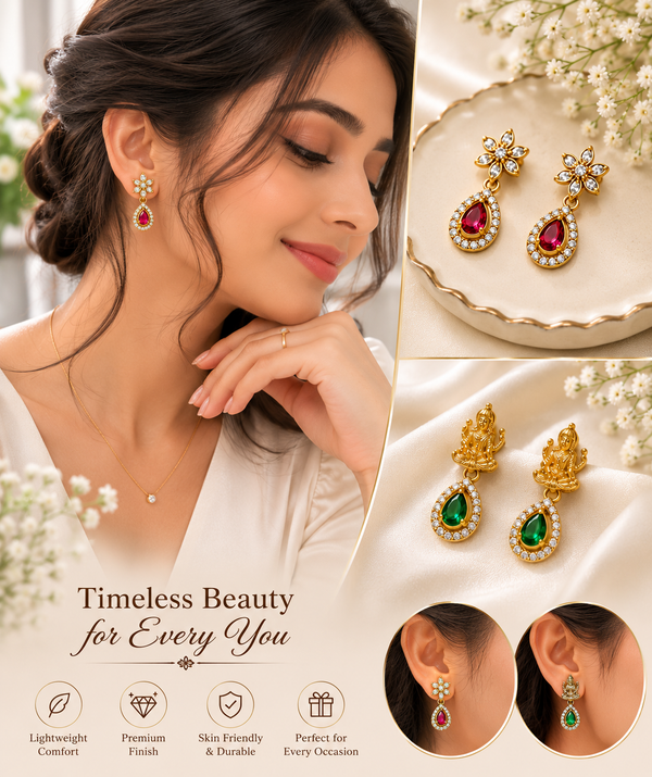 Traditional Designer Earrings Combo Set for Women | Set of 2