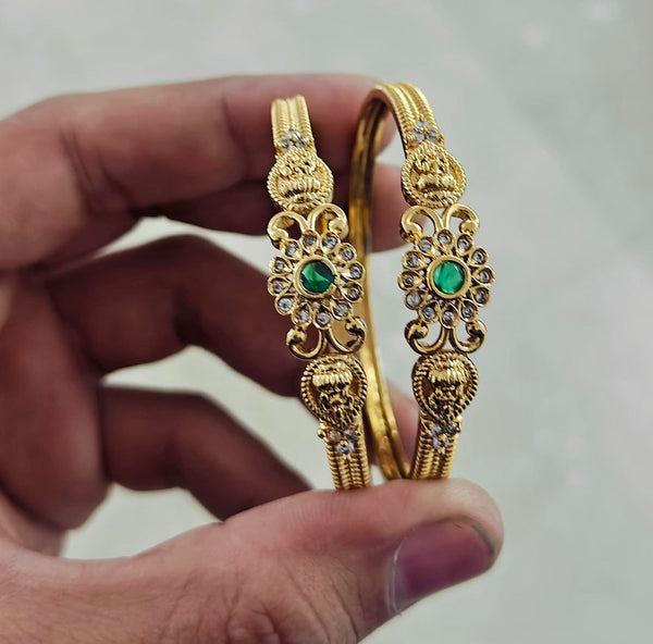 Premium Floral Stone Designer Kada for Women | Pair of 2