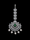 Premium American Diamond Maang Tikka for Women | Silver Plated CZ Stone Bridal Matha Patti Tikka with Pearl Drops