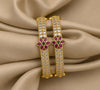 Premium Floral Stone Bangles for Women | Pair of 2