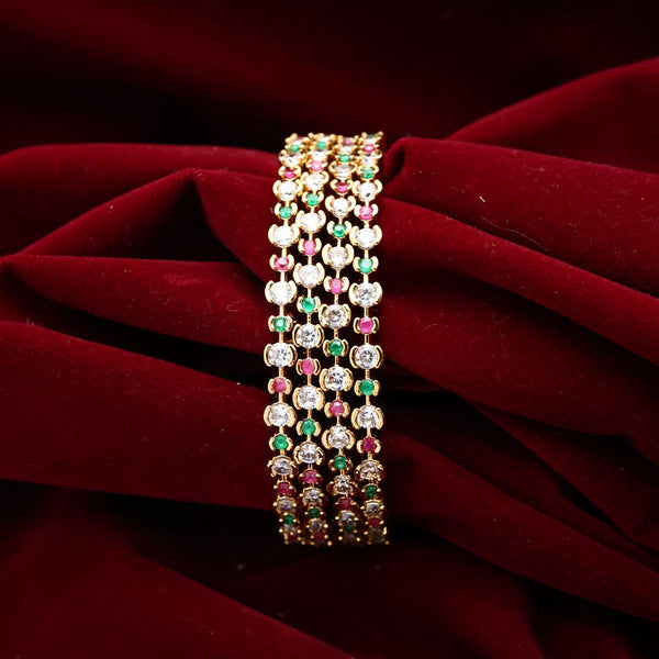 Premium Multicolor Stone Bangles Set for Women | Set of 4