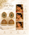 Traditional Artificial Jhumka Earrings with Pearl Drops for Women