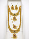Traditional Bridal Jewellery Set for Women | Gold Tone Long Necklace Set with Choker, Earrings, Maang Tikka & Pendant