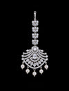Premium American Diamond Maang Tikka for Women | Silver Plated CZ Stone Bridal Matha Patti Tikka with Pearl Drops