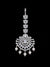 Premium American Diamond Maang Tikka for Women | Silver Plated CZ Stone Bridal Matha Patti Tikka with Pearl Drops