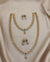 Premium American Diamond Double Layer Necklace Set for Women | Gold Plated CZ Stone Jewellery Set with Matching Earrings