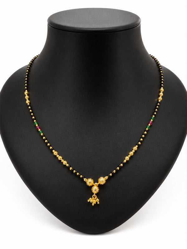 Classic Gold Bead Mangalsutra for Women | Traditional Black Bead Chain